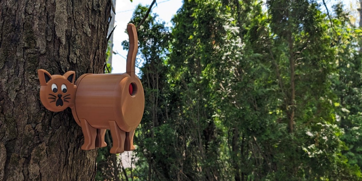 Comical Cat Butthole Birdhouse – Funny Outdoor Birdhouse – Quirky Garden Decor for Bird Lovers & Cat Fans – Unique Gag Gift for Backyard, Porch, or Garden – Weather-Resistant Cat Birdhouse