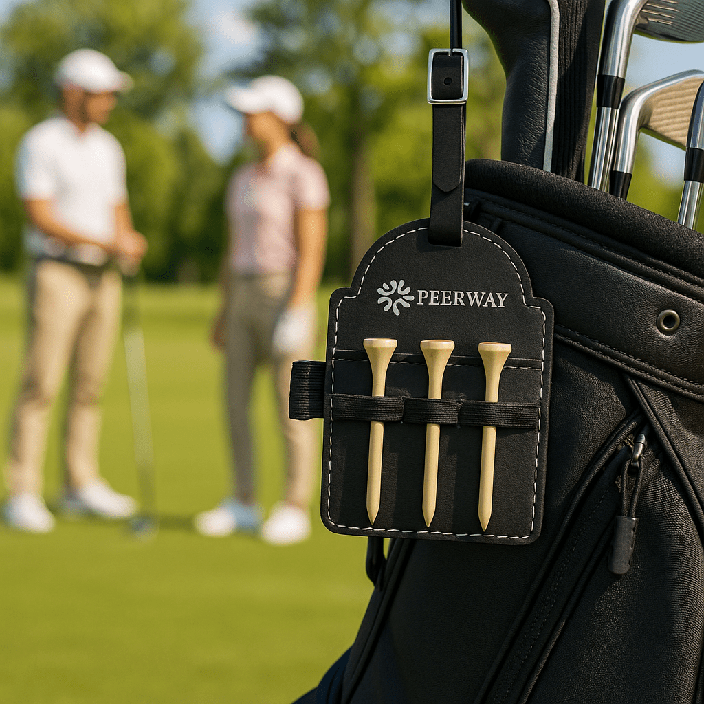 Engravable Leatherette Golf Tee Bag Tag