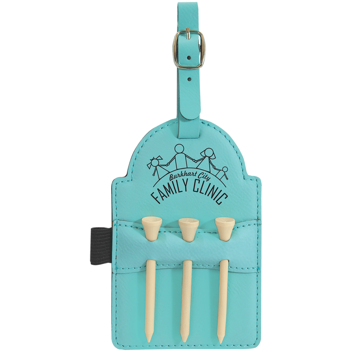 Engravable Leatherette Golf Tee Bag Tag