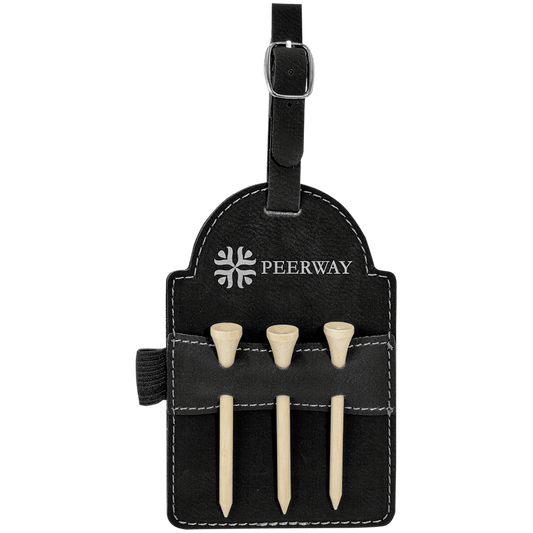 Engravable Leatherette Golf Tee Bag Tag