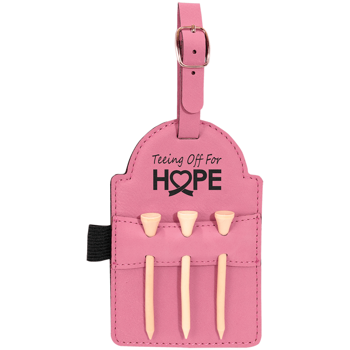Engravable Leatherette Golf Tee Bag Tag
