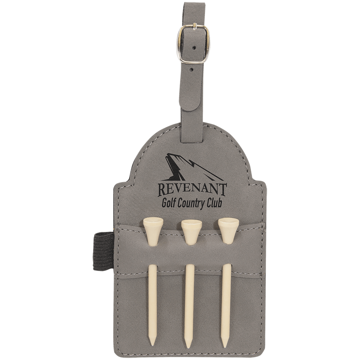 Engravable Leatherette Golf Tee Bag Tag